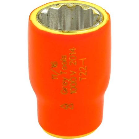 Gray Tools 11/16" X 3/8" Drive, 12 Point Standard Length, 1000V Insulated T22-I